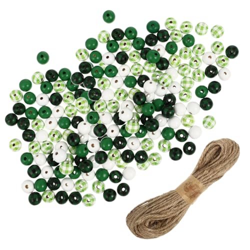 Holibanna 1 Set Irische Festival Holzperlen Girlanden Ornament Dekorationen St Patrick'S Day Holzperlen DIY Perlen Material DIY Herstellungsmaterial Heimdekor Holzperlen von Holibanna