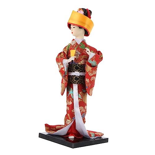 Holibanna 1 Stück Japanische Geisha Puppe mit Kimono Handgefertigte Tischdekoration für Wohnzimmer Desktop Ornament aus Umweltfreundlichen Materialien für Kreative Wohnraumgestaltung von Holibanna