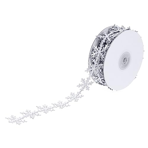 Holibanna 1 Stück Schneeflocken Geschenkbänder Gold und Silberfarben für Weihnachten DIY Dekorationen Geschenkverpackungen Bastelarbeiten und Mehr von Holibanna