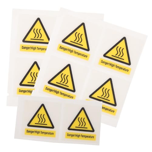 Holibanna 10 Blatt Hochtemperatur Warnaufkleber Hitzewarnung Etiketten Selbstklebend Sicherheitswarnung für Geräte und Oberflächen Hitzebeständig Deutlich Sichtbare Warnhinweise für Büro von Holibanna
