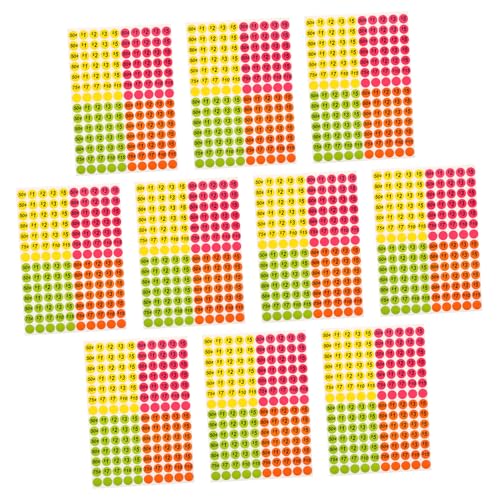 Holibanna 10 Blatt Runde Preisaufkleber Bunte Verkaufs Etiketten Selbstklebend für Einzelhandel Haushalt und Auffällige Zahlenaufkleber für Einfache Preisauszeichnung Holibanna 10 Blatt Runde Preisaufkleber Bunte Verkaufs Etiketten Selbstklebend für Einzelhandel Haushalt und Auffällige Zahlenaufkleber für Einfache Preisauszeichnung von Holibanna