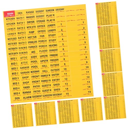 Holibanna 10 Blatt Selbstklebende Etiketten für Elektrische Schaltkästen Farbige Breaker Panel Labels für Einfache Identifikation und von Stromkreisen von Holibanna