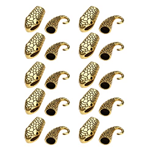Holibanna 10 Paar Schlangen- Knebelverschlüsse Armband R?hrenverschlüsse Chinesischer Verschlusskonverter Viel Glück Halskette Verschluss Schlangenhaken Zubehör Legierung Schlangenkopf-taste von Holibanna