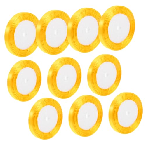 Holibanna 10 Rollen Geschenkverpackung seidenband ribbon hochzeitdeko bandalette Band für die Hochzeitsparty dünn Festival-Handwerksband Paketband für den täglichen Gebrauch Polyester Golden von Holibanna