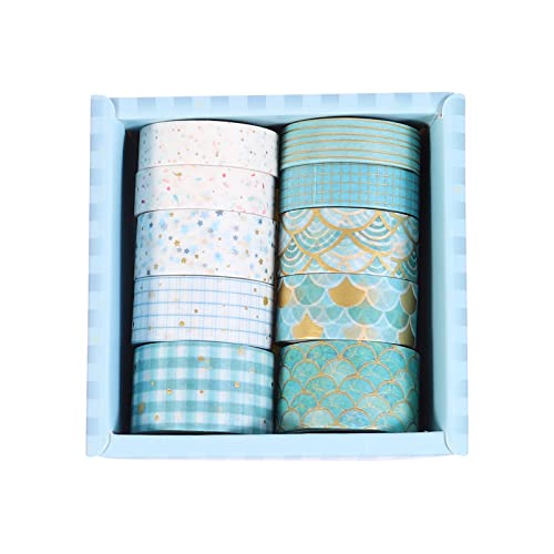 Holibanna 10 Rollen Washi Tape Set Dekoratives Klebeband mit Goldfolie für Scrapbooking Diy Handwerk Journals und Einladungen pro Rolle Bunte Muster für Kreative Projekte Holibanna 10 Rollen Washi Tape Set Dekoratives Klebeband mit Goldfolie für Scrapbooking Diy Handwerk Journals und Einladungen pro Rolle Bunte Muster für Kreative Projekte von Holibanna