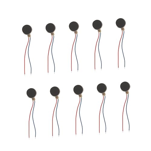 Holibanna 10 Stück 1 Mini-Vibrationsmotoren Gleichspannungs Motor small engine gleichstrommotor kucheltier mobiltelefon zubehör Mikro Motorteile Motorarmaturen Motorzubehör Kupferring Black von Holibanna
