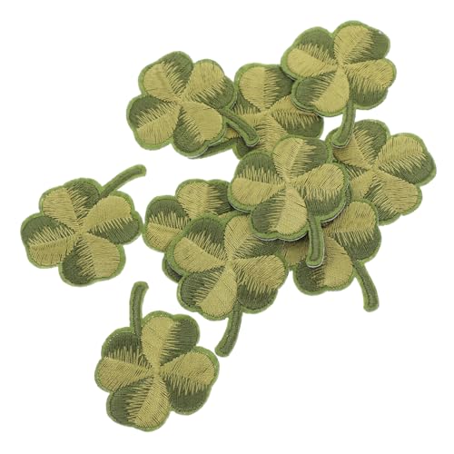 Holibanna 10 Stück Aufnäher mit grüner Blattstickerei Kleidung Blumen- sticken Patch glücklich Dekorative Flicken kleine Kleeblattflecken Blätter bestickte Aufnäher zum Aufbügeln Rayon Green von Holibanna