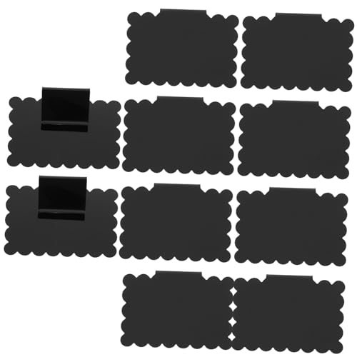 Holibanna 10 Stück Etiketten Mit Kleiner Tafel Lebensmitteletiketten Für Buffet Gefrierteletiketten Pantry -etiketten Lebensmitteletiketten Aufkleber Kleiner Etikettenclip Essen Schwarz Pvc von Holibanna