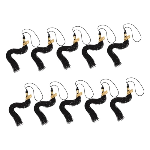 Holibanna 10 Stück Graduierungskappe Quasten Abschlusshut Quasten Dekorationen Hallo Akademisch Zubehör Groß Abschluss Quasten Masse Hut Dekoration Quaste Für Abschluss 2023 Polyester Black von Holibanna