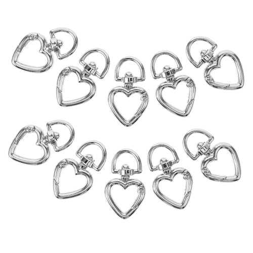 Holibanna 10 Stück Herz Schlüsselanhänger Karabinerhaken in Herzform Schwarzer Karabiner Federschnalle Feder-Schlüsselanhänger-Schnalle Auslöseclip mit Metallschnalle Zinklegierung Silber Holibanna 10 Stück Herz Schlüsselanhänger Karabinerhaken in Herzform Schwarzer Karabiner Federschnalle Feder-Schlüsselanhänger-Schnalle Auslöseclip mit Metallschnalle Zinklegierung Silber von Holibanna