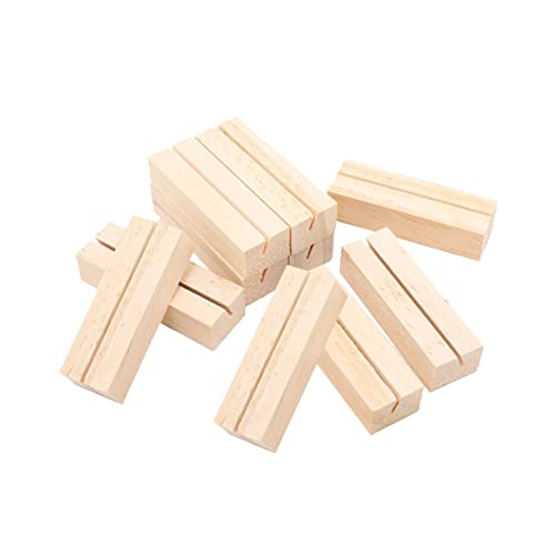 Holibanna 10 Stück Holz Kartenhalter Rechteckig Handgefertigt für Hochzeiten Veranstaltungen Tischkarten und Fotos Stabiler Stand Vielseitig Einsetzbar von Holibanna