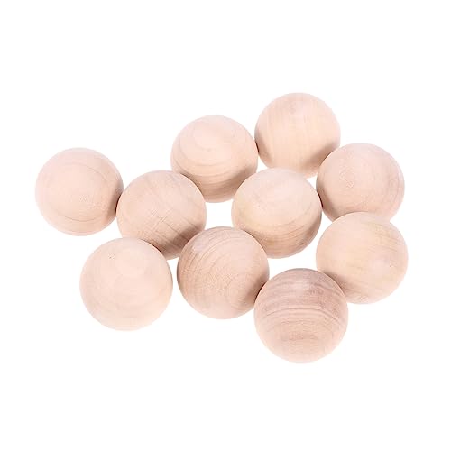 Holibanna 10 Stück Holzperlen Massivem Holz Runde DIY Bastel Kugeln Naturfarbig Durchmesser für Schmuck und Heimdekorationen von Holibanna
