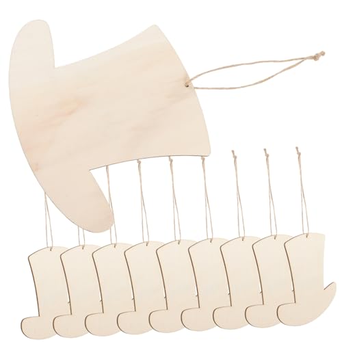 Holibanna 10 Stück Holzscheiben Hutform Unlackierte DIY Holzstückchen für Bastelprojekte Dekorieren Leicht und Tragbar für Handwerk von Holibanna