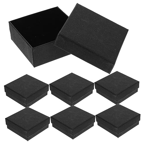 Holibanna 10 Stück Kleine Geschenkboxen mit Deckel Schmuckverpackung aus Stabilem Papier mit Schaumstoffpolster Geeignet für Ohrringe und Halsketten Wiederverwendbar Glitzerndes Schwarz von Holibanna