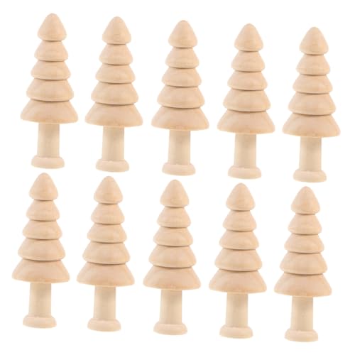 Holibanna 10 Stück Mini Weihnachtsbaum aus Unbehandeltem Holz Glatte Oberfläche DIY Bastelset zum Bemalen und Gestalten Sicher für Langlebige Holzdeko für Weihnachtsfeier und Heimdekoration von Holibanna