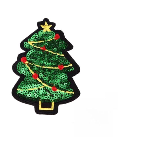 Holibanna 10 Stück Pailletten -weihnachts Patch Funkelnd Weihnachtliche Pailletten-patches Applikationen Selber Nähen Flecken Filzbasis + Perlenstickerei Grün von Holibanna