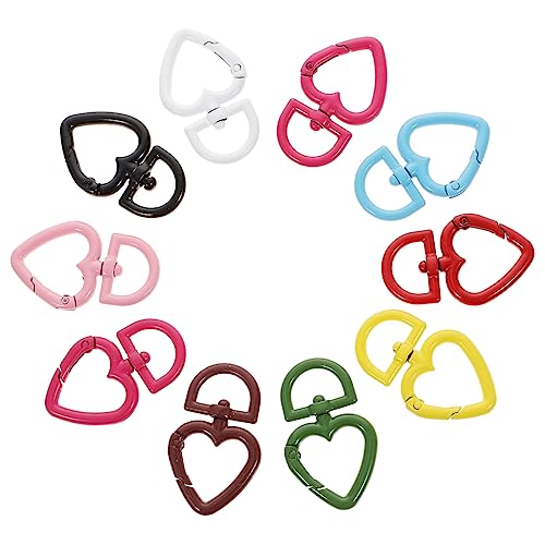 Holibanna 10 Stück Schlüsselanhänger Clips Teiliges Bunte Feder Schnappverschlüsse für DIY Schmuck für Schlüsselanhänger und Dekorationszubehör von Holibanna