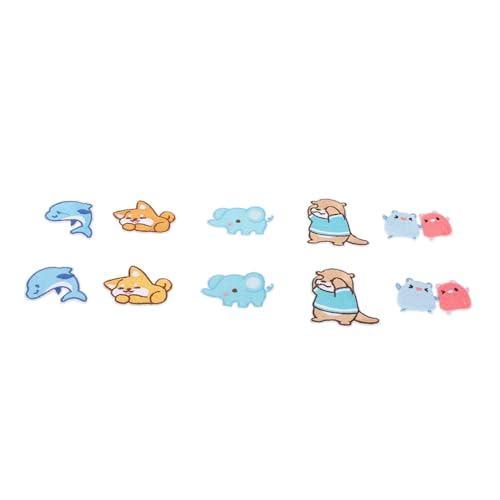 Holibanna 10 Stück Selbstklebende Stickerei Patches Cartoon Tierformen für Kleidung Dekoration und Reparatur Geeignet für Taschen Hüte Schuhe und Mehr von Holibanna