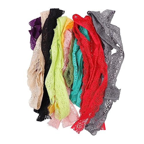 Holibanna 10 Stück Spitzenbänder für Diy Nähen Elastische Stoffe Gemischten Farben für Bastelarbeiten Kleidung Dekorationen und Mehr von Holibanna