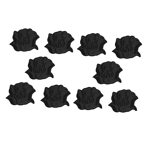 Holibanna 10 Stück Stickerei Kleidung Patches Schwarze Blumen Applikationen zum Aufnähen für Diy Dekoration und Reparatur von Kleidung Langlebig und Hautfreundlich von Holibanna