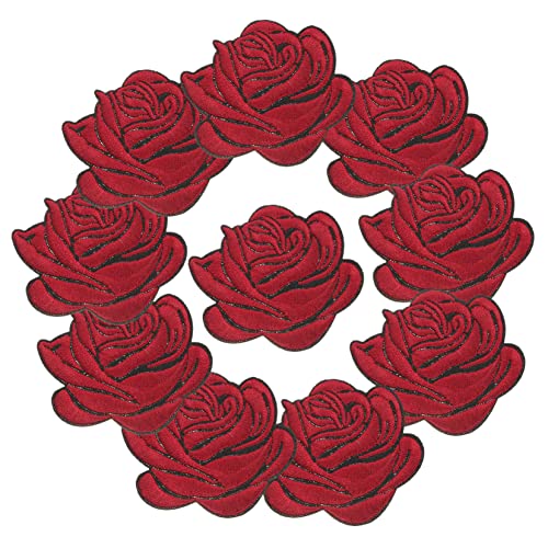Holibanna 10 Stück Stickerei Patches zum Aufbügeln Blumen Applikationen für Kleidung Taschen und DIY Projekte Ersetzbare Bügelflicken für Jacken Jeans und Shirts von Holibanna