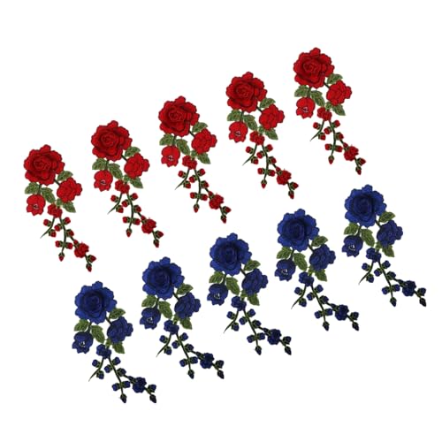 Holibanna 10 Stück Teiliges Besticktes Blumen-spitzen-applikationen- zum Aufnähen Diy-kragen-verzierung für Cheongsam Kleidungszubehör Einfach Anzubringen Professionelle Kanten Rot und Holibanna 10 Stück Teiliges Besticktes Blumen-spitzen-applikationen- zum Aufnähen Diy-kragen-verzierung für Cheongsam Kleidungszubehör Einfach Anzubringen Professionelle Kanten Rot und von Holibanna
