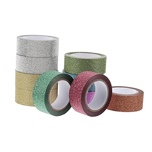 Holibanna 10 Stück Teiliges Buntes Washi Tape mit Glitzereffekt Vielseitig Einsetzbar für DIY Dekoration Scrapbooking Planer und Bastelprojekte Handreißbar Praktische Klebebänder Holibanna 10 Stück Teiliges Buntes Washi Tape mit Glitzereffekt Vielseitig Einsetzbar für DIY Dekoration Scrapbooking Planer und Bastelprojekte Handreißbar Praktische Klebebänder von Holibanna