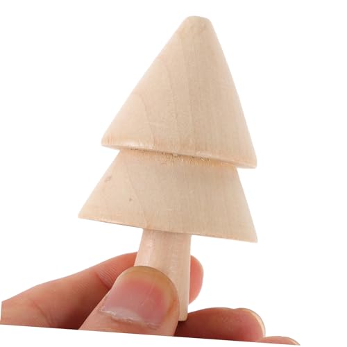 Holibanna 10 Stück Teiliges DIY Holz Weihnachtsbaum mit Eicheln Naturbelassene Doppellagige Bastelbäume Kreative Weihnachtsdeko zum Bemalen für Schule Heimdekoration Handwerksprojekte von Holibanna