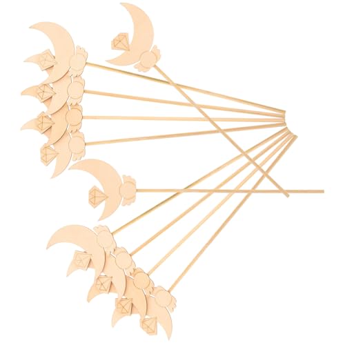 Holibanna 10 Stück Teiliges DIY Zauberstab Bastelset für Mädchen Unvollendete Holz Zauberstäbe zum Malen und Dekorieren Kreative Bastelideen für Leicht und Handlich von Holibanna