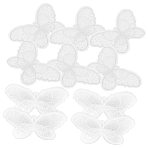 Holibanna 10 Stück Teiliges Delicate Schmetterling Stoffflicken zum Aufbügeln Kleine Bestickte Patch Applikationen Langlebige DIY Kleider Dekoration Geeignet für Mäntel Pullover Kissen Weiß von Holibanna