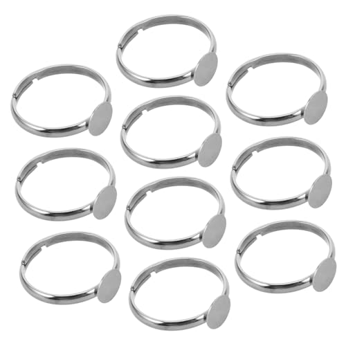 Holibanna 10 Stück Teiliges Edelstahl Ring Verstellbar für Flacher Runder Ringrohling mit Einleger Langlebig Rostfrei für Schmuckherstellung und DIY Bastelringe Holibanna 10 Stück Teiliges Edelstahl Ring Verstellbar für Flacher Runder Ringrohling mit Einleger Langlebig Rostfrei für Schmuckherstellung und DIY Bastelringe von Holibanna