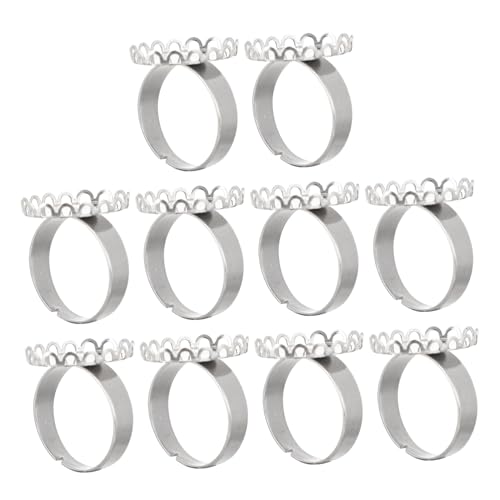 Holibanna 10 Stück Teiliges Edelstahl Ringrohling Ringbasis Metall DIY Schmuckherstellung Finger Ring Unterlage für Individuelle Verzierungen Leicht und Kompakt für Bastler von Holibanna
