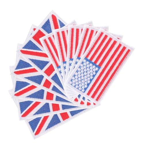Holibanna 10 Stück Teiliges Gesticktes Flaggen Bügelbild Robuste Aufnäher für Kleidung Taschen Mützen Patriotische Applikationen mit Detaillierter Stickerei Vielseitig für Diy Bekleidung und von Holibanna