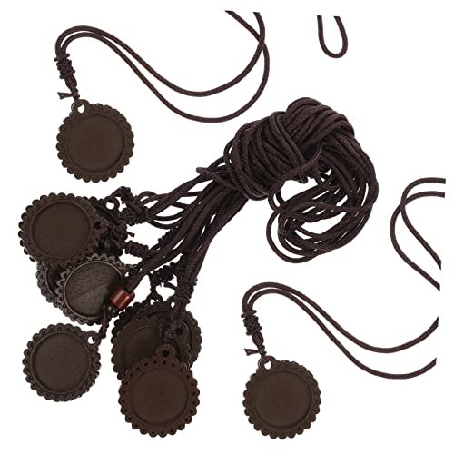 Holibanna 10 Stück Teiliges Holz Pendant Trays mit Schnur DIY Schmuckherstellung für Anhänger und Kreative Bastelprojekte Runde Basis für Einzigartige Designs von Holibanna