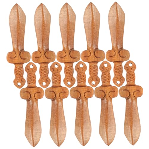 Holibanna 10 Stück Teiliges Holzornamenten Handgefertigte Dekoration für Zuhause Holzschwert Designs für Bastelprojekte und Wohnaccessoires von Holibanna