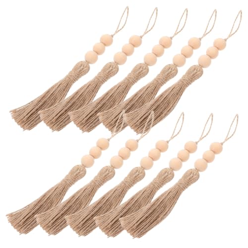 Holibanna 10 Stück Teiliges Holzperlen Dekorative Wandhängende Perlen mit Quasten für Boho Diy und Partydekorationen von Holibanna