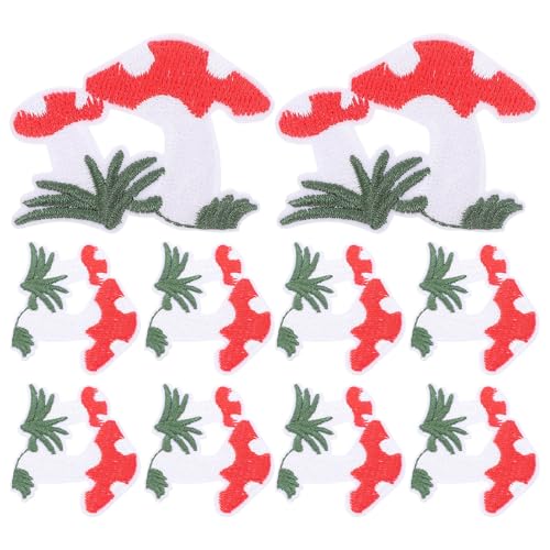 Holibanna 10 Stück Teiliges Kleine Pilz Patches zum Aufbügeln Dekorative Applikationen für Kleidung DIY Bastelprojekte Hautfreundlichem Einfach zu Verwenden und Langlebig von Holibanna