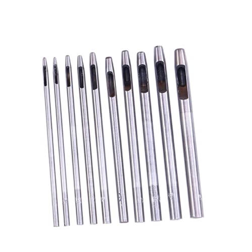 Holibanna 10 Stück Teiliges Lochstanzer Set mit Runden Hohlstanzen Langlebiges Stanzwerkzeug für Gürtel Uhrenarmbänder Handwerk aus Naturmaterial und Canvas Einfach mit Hammer Anzuwenden von Holibanna