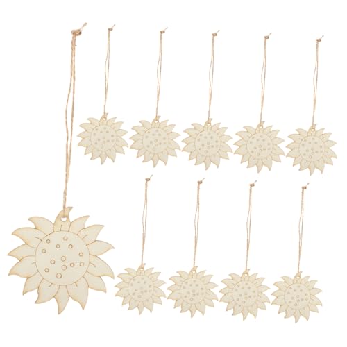 Holibanna 10 Stück Teiliges Natürliche Holzblumen zum Bemalen Unbehandelte Holzausschnitte für DIY Robuste Holzscheiben in Blütenform für Kreative Malprojekte und Dekoration von Holibanna