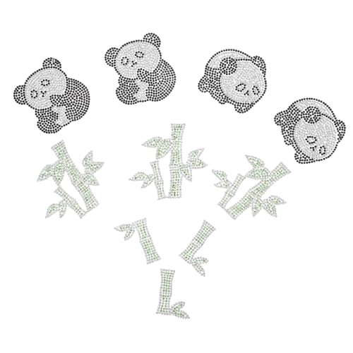 Holibanna 10 Stück Teiliges Panda Bügelbilder und Selbstklebende Stickerei Patches mit Strasssteinen Tiermotive Applikationen für Kleidung Hüte Rucksäcke DIY Basteln Kreative von Holibanna