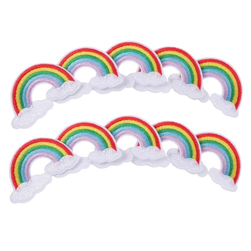 Holibanna 10 Stück Teiliges Regenbogen Aufbügel Patch Bestickte Applikationen für Kleidung Taschen Hüte und DIY Projekte zum Dekorieren und Reparieren von Jeans Shirts und Mehr von Holibanna