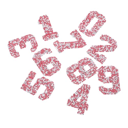 Holibanna 10 Stück Teiliges Set Strass Zahlen Patches zum Aufbügeln Diy Glitzer Applikationen für Kleidung Taschen und Schuhe Selbstklebende Langlebige Verzierungen für Vielfältige Stoffe von Holibanna