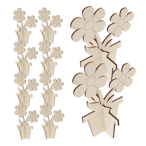 Holibanna 10 Stück Teiliges Unbemalter Holzblumen für Diy Projekte zum Basteln und Bemalen für Dekorationen Zuhause und Büro Holibanna 10 Stück Teiliges Unbemalter Holzblumen für Diy Projekte zum Basteln und Bemalen für Dekorationen Zuhause und Büro von Holibanna