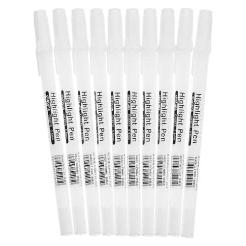 Holibanna 10 Stück Weißer Highlight Marker Handgemalte Markierstifte für Kunst und Zeichnungen für Schüler und Künstler für Scrapbooking und Kreative Projekte Zufällige Zufällige Farbe von Holibanna