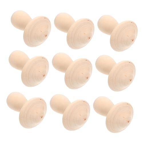 Holibanna 10 Stück hölzerner Pilz pelzige Pilze Pilz-Poster gefälschter Pilz gefühlter Pilz Bio-Pilze diamentpaiting inneneinrichtung malen selber machen Pilzdekor aus Holz von Holibanna