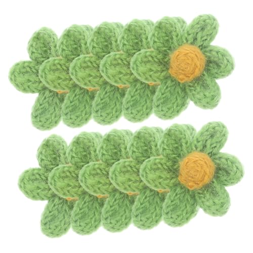 Holibanna 10 Stück kleiner Blumenbeet Flecken Nähprodukte Blau Aufnäher für Kleidung Verzierungen bunt DIY-Aufnäher nähen Blumenapplikationen Flicken zum Reparieren von Kleidung Garn Green von Holibanna