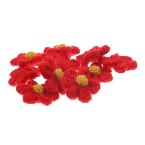 Holibanna 10 Stück kleiner Blumenbeet gestickte Aufnäher Flicken für Kleidung Girlande Blumen- Nähen Nähzubehör Kleiderflicken selber machen dekorative Patches Aufnäher für Kleidung Garn rot von Holibanna