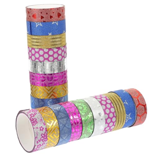 Holibanna 100 Rollen Glitzer Washi Tape Set Dekoratives Klebeband für Scrapbooking DIY Kunsthandwerk Journaling und Planner Vielseitig Einsetzbar Zufällige Muster Farben von Holibanna