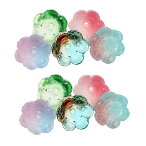 Holibanna 100 Stück Bunte Glasperlen Glockenblume Perlen Mix für DIY Schmuckherstellung Leichte Blumige Bead Charms in Farbverlauf für Armbänder Halsketten und Kreative Accessoires von Holibanna