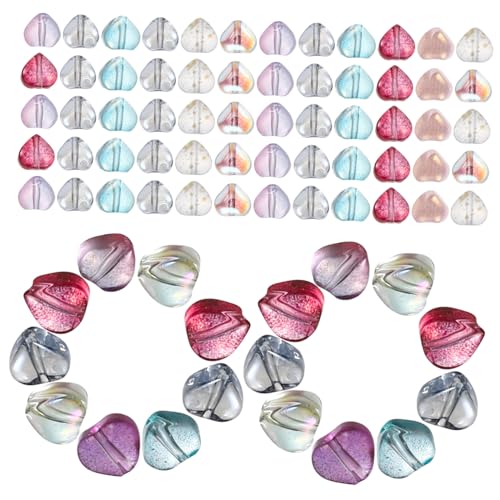 Holibanna 100 Stück Bunte Herz Glasperlen für DIY Schmuckherstellung Glatte Langlebige Bastelperlen für Armbänder Halsketten Sichere Hautfreundliche Handwerksperlen von Holibanna
